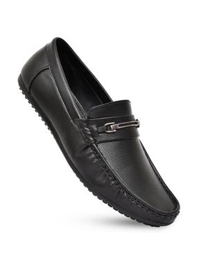 black synthetic slip on loafers - 17814486 - Standard Image - 5