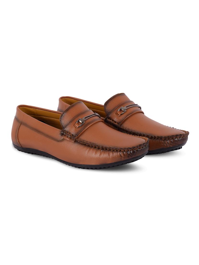tan synthetic slip on loafers - 17814487 - Zoom Image - 2