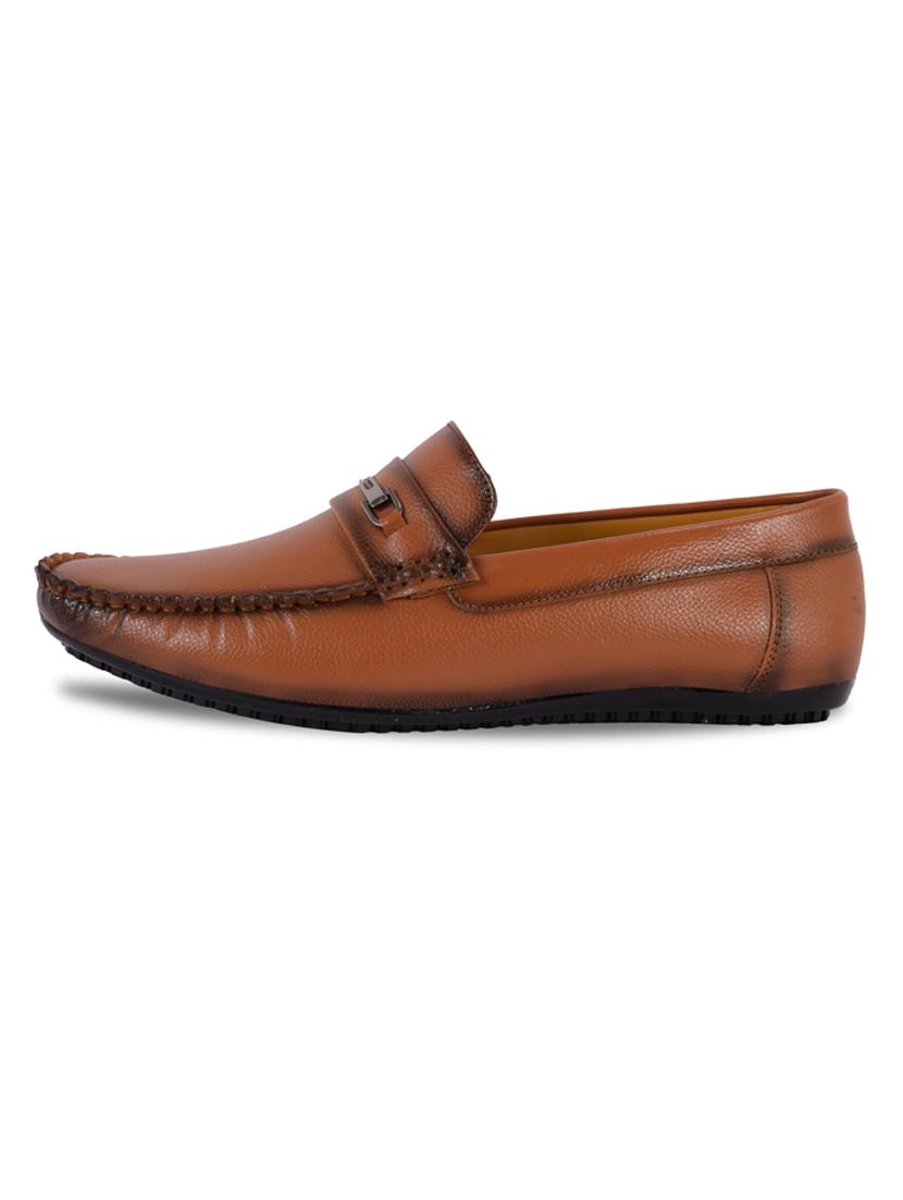 tan synthetic slip on loafers - 17814487 - Zoom Image - 4