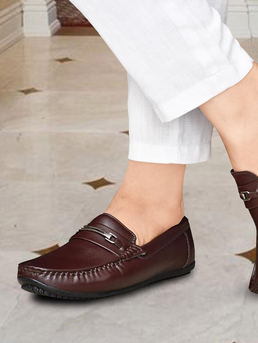 brown leather slip on loafers - 17814488 - Zoom Image - 2
