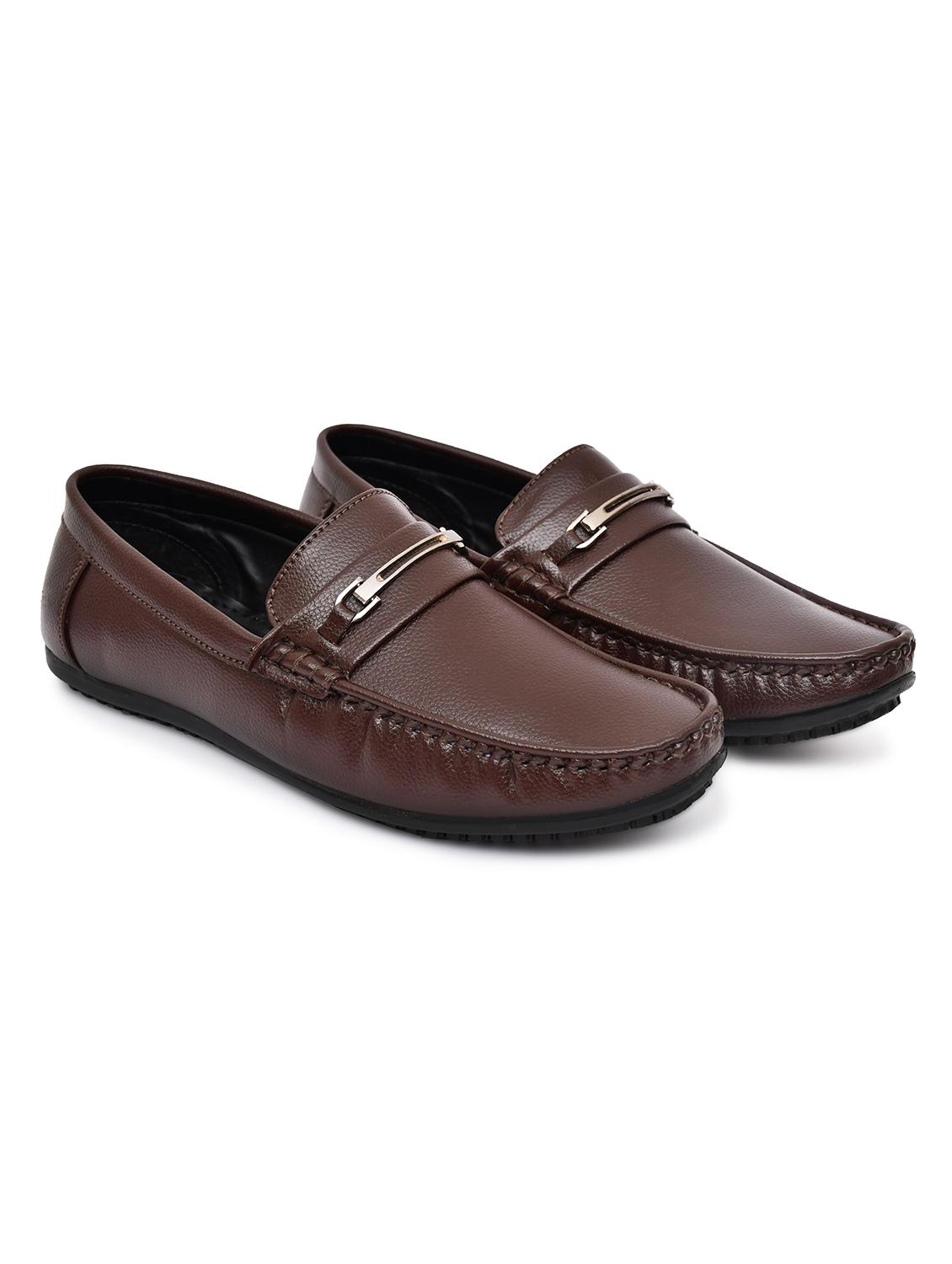 brown leather slip on loafers - 17814488 - Zoom Image - 3