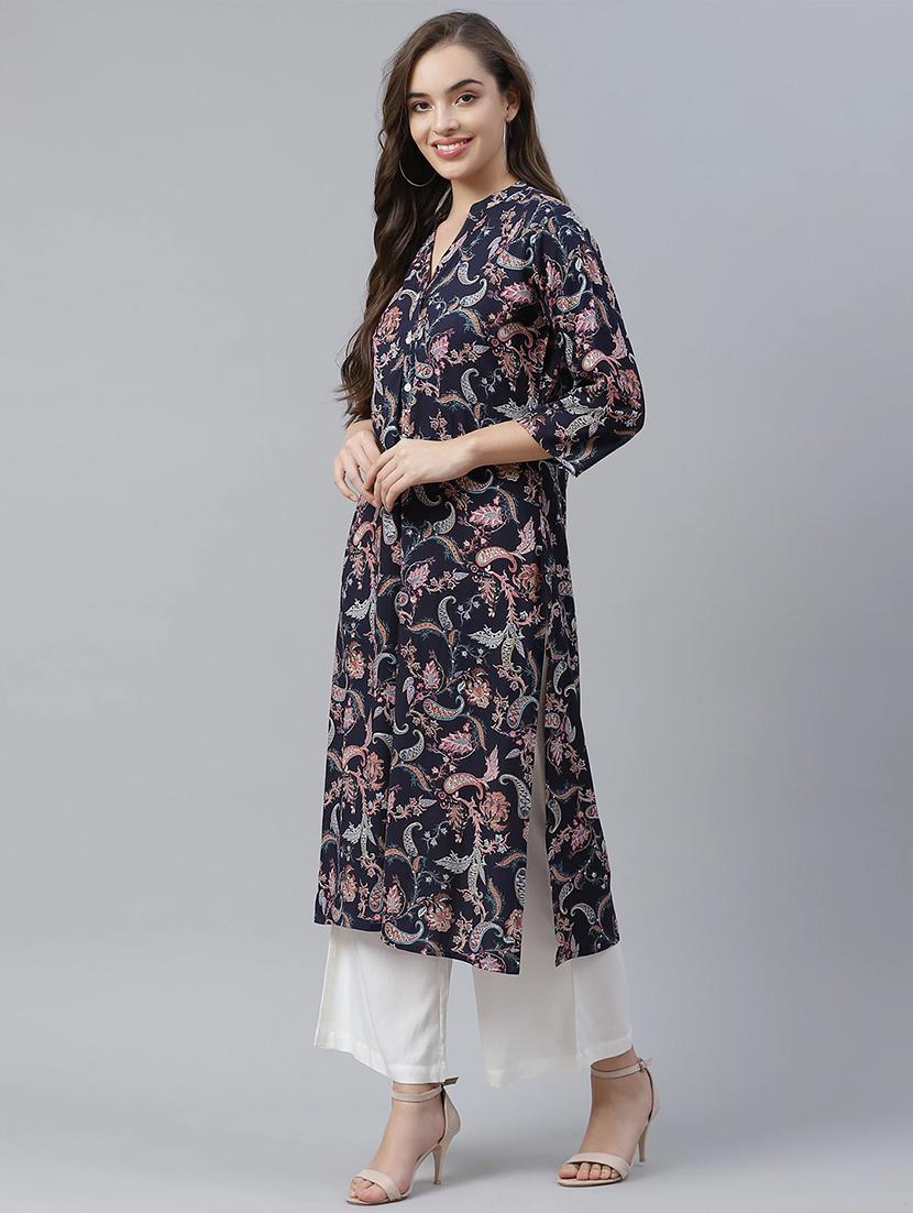 printed straight kurta - 17814907 - Zoom Image - 2
