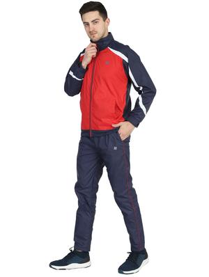 navy blue color block full length track suit - 17815377 - Standard Image - 2