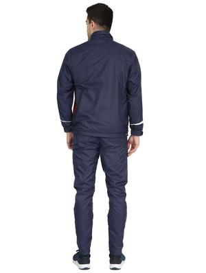 navy blue color block full length track suit - 17815377 - Standard Image - 3