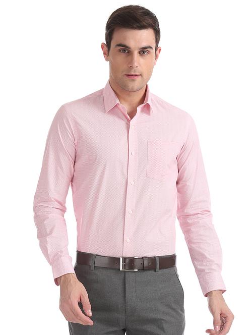 pink printed formal shirt - 17816197 - Standard Image - 1