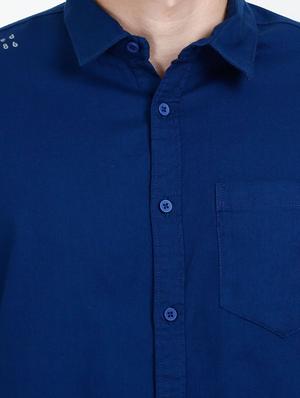 blue solid casual shirt - 17816451 - Standard Image - 5