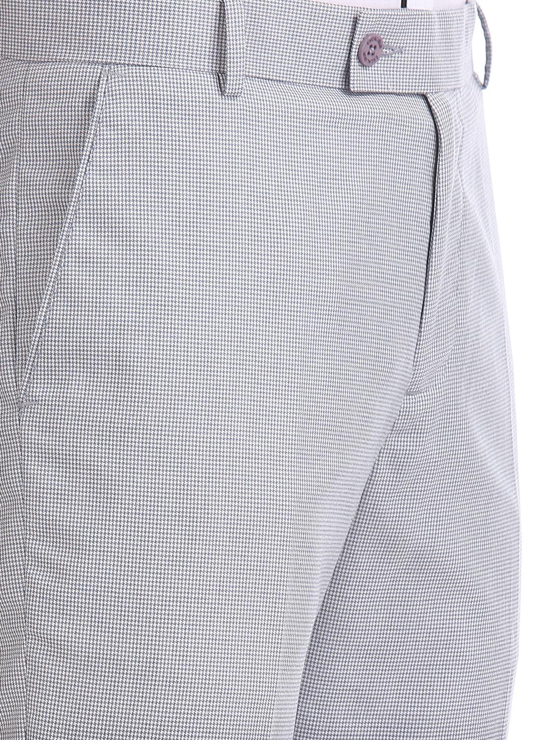grey textured flat front formal trouser - 17816953 - Zoom Image - 5