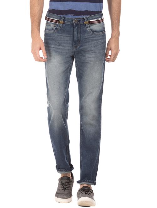 blue heavy washed denim jeans - 17817006 - Very Small Image - 1