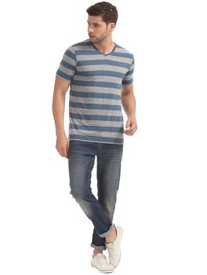blue light washed ripped denim jeans - 17817014 - Standard Image - 4