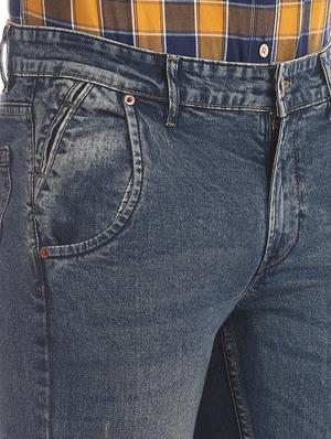 blue light washed ripped denim jeans - 17817063 - Standard Image - 5