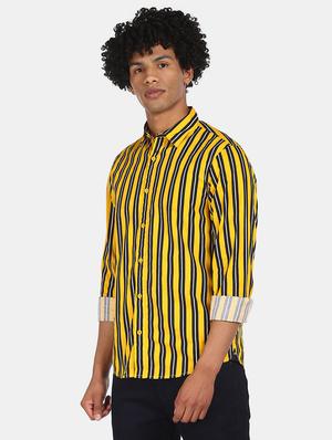 yellow striped casual shirt - 17817111 - Standard Image - 2