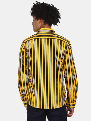 yellow striped casual shirt - 17817111 - Standard Image - 3