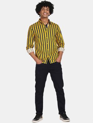 yellow striped casual shirt - 17817111 - Standard Image - 4