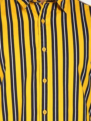 yellow striped casual shirt - 17817111 - Standard Image - 5