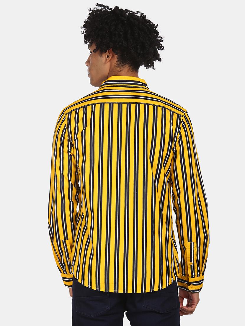 yellow striped casual shirt - 17817111 - Zoom Image - 3
