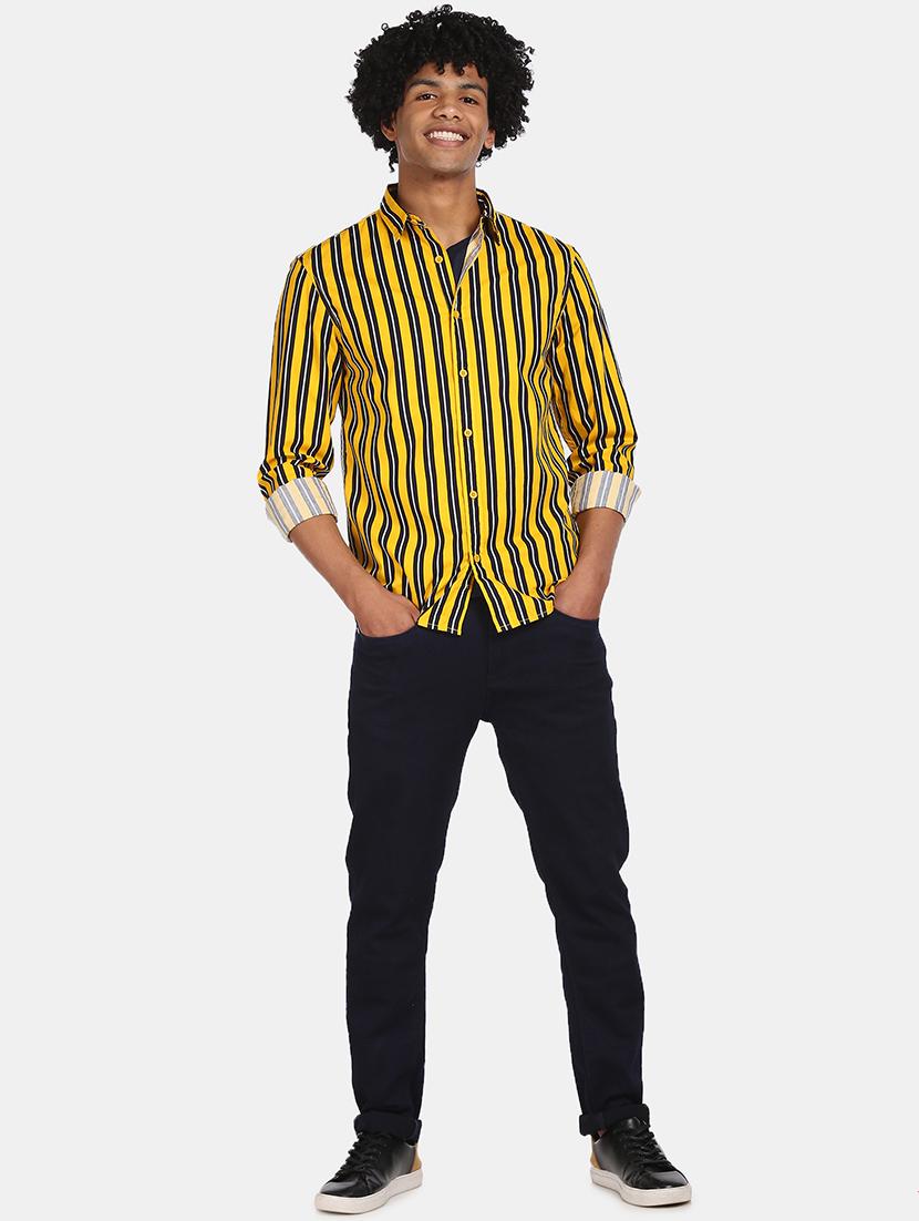 yellow striped casual shirt - 17817111 - Zoom Image - 4