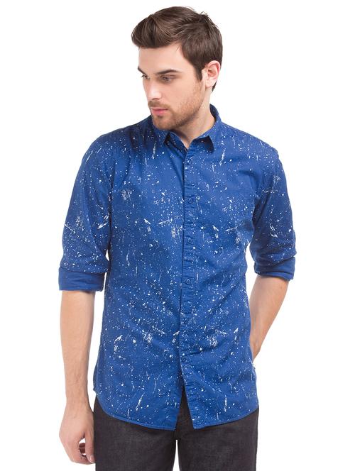 blue printed casual shirt - 17817115 - Very Small Image - 1