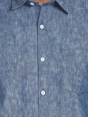 blue self design casual shirt - 17817166 - Standard Image - 5