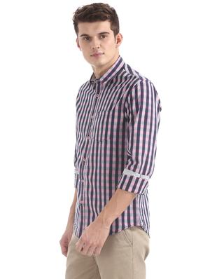 blue checkered casual shirt - 17817205 - Standard Image - 2