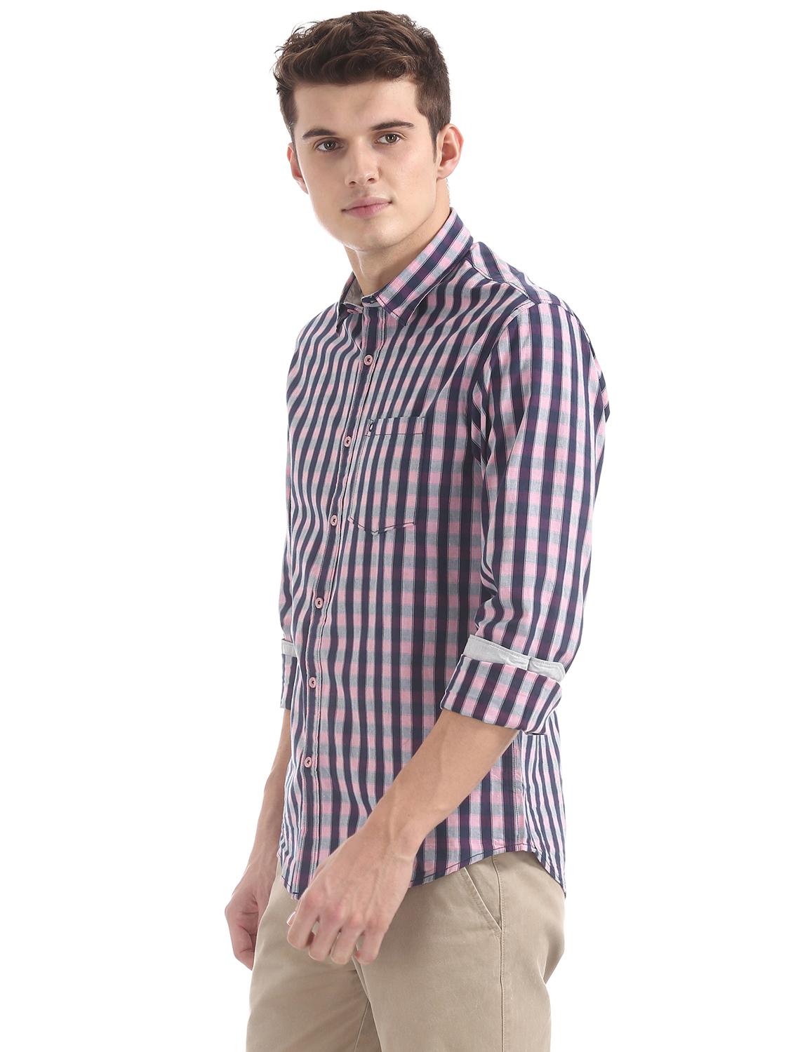 blue checkered casual shirt - 17817205 - Zoom Image - 2