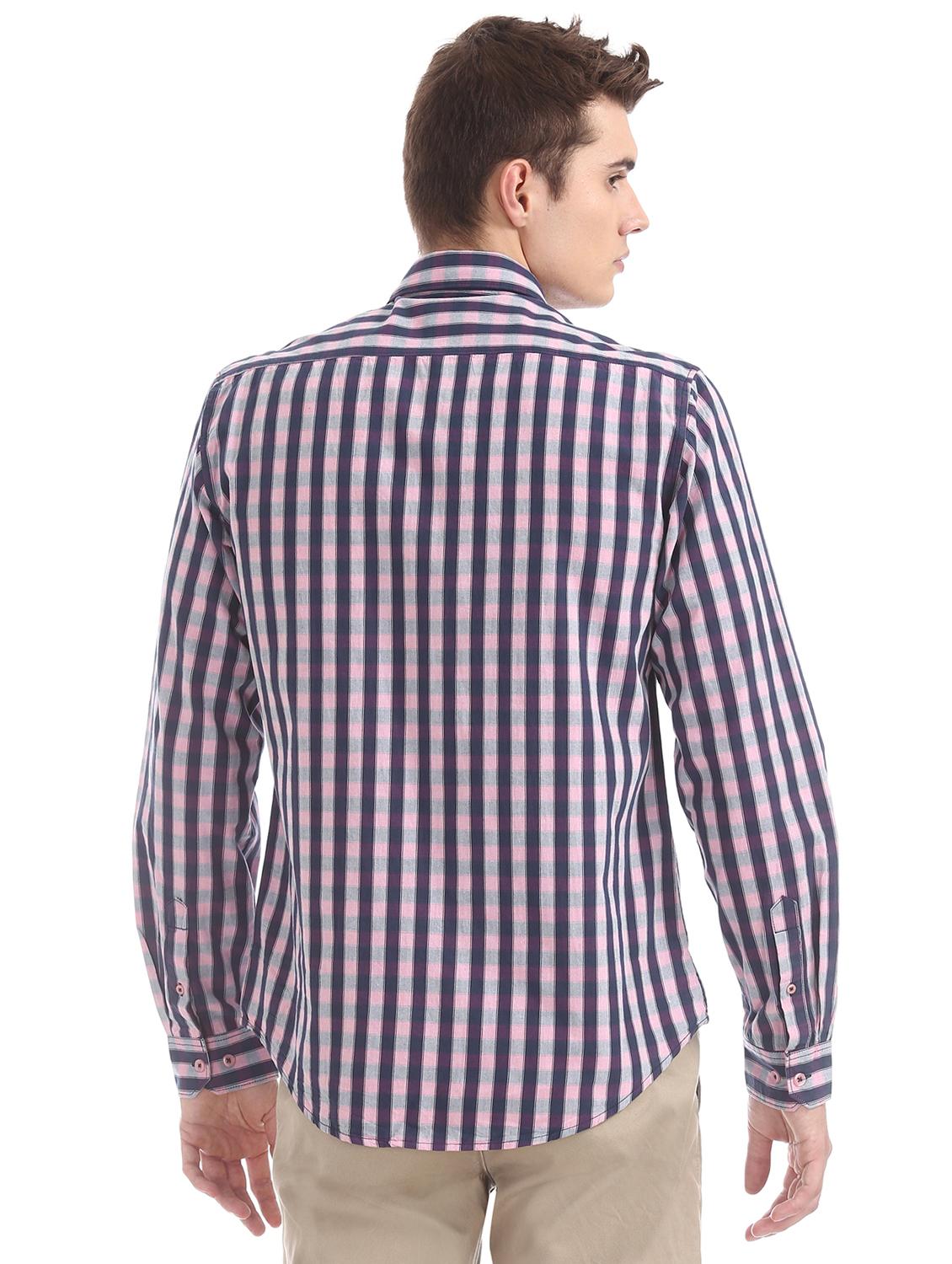 blue checkered casual shirt - 17817205 - Zoom Image - 3