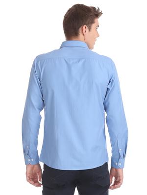blue solid formal shirt - 17817363 - Standard Image - 3