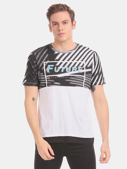 white chest print t-shirt - 17817465 - Standard Image - 1