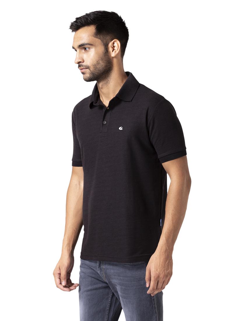 black solid polo t-shirt - 17817849 - Zoom Image - 2