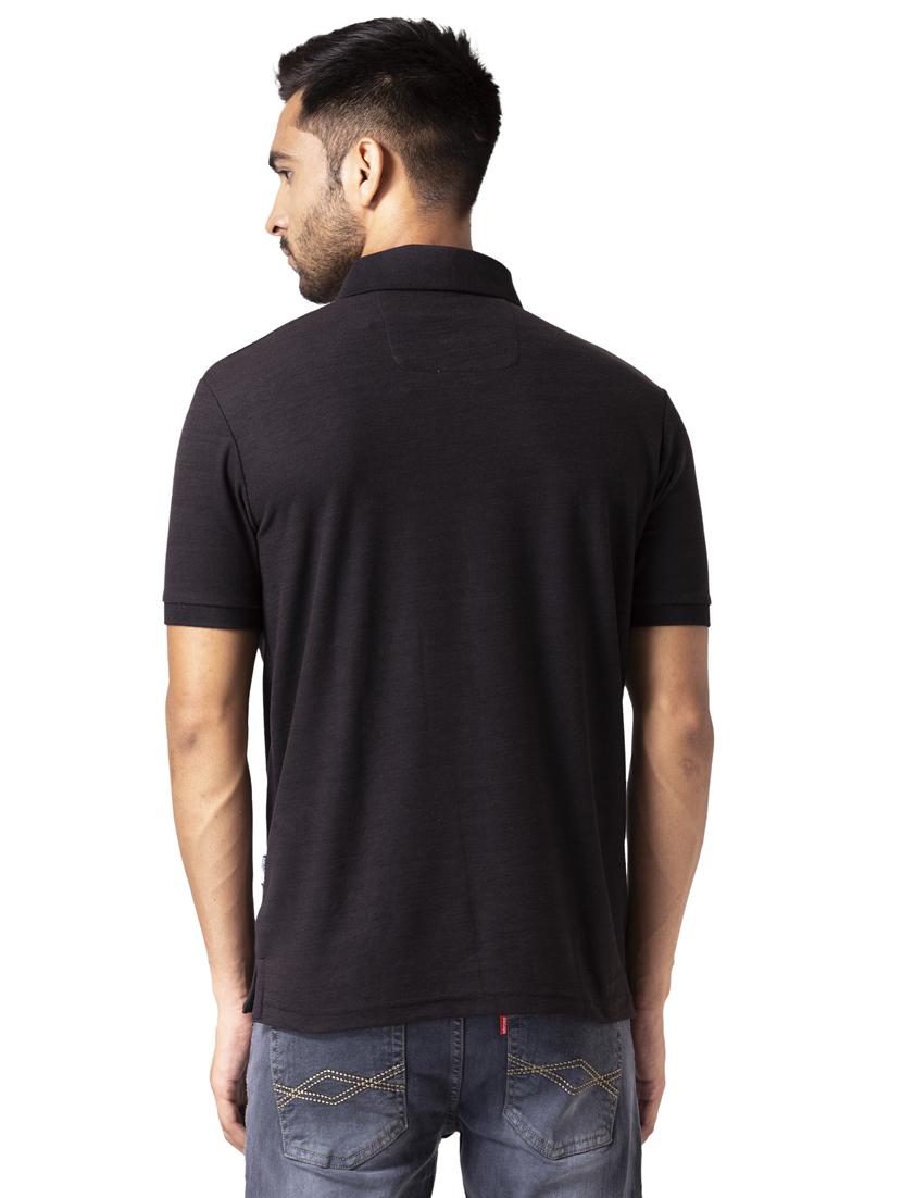 black solid polo t-shirt - 17817849 - Zoom Image - 3