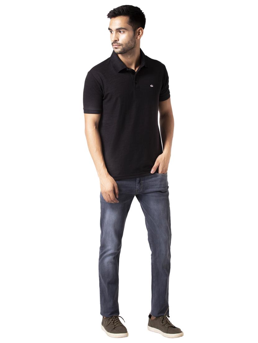 black solid polo t-shirt - 17817849 - Zoom Image - 4
