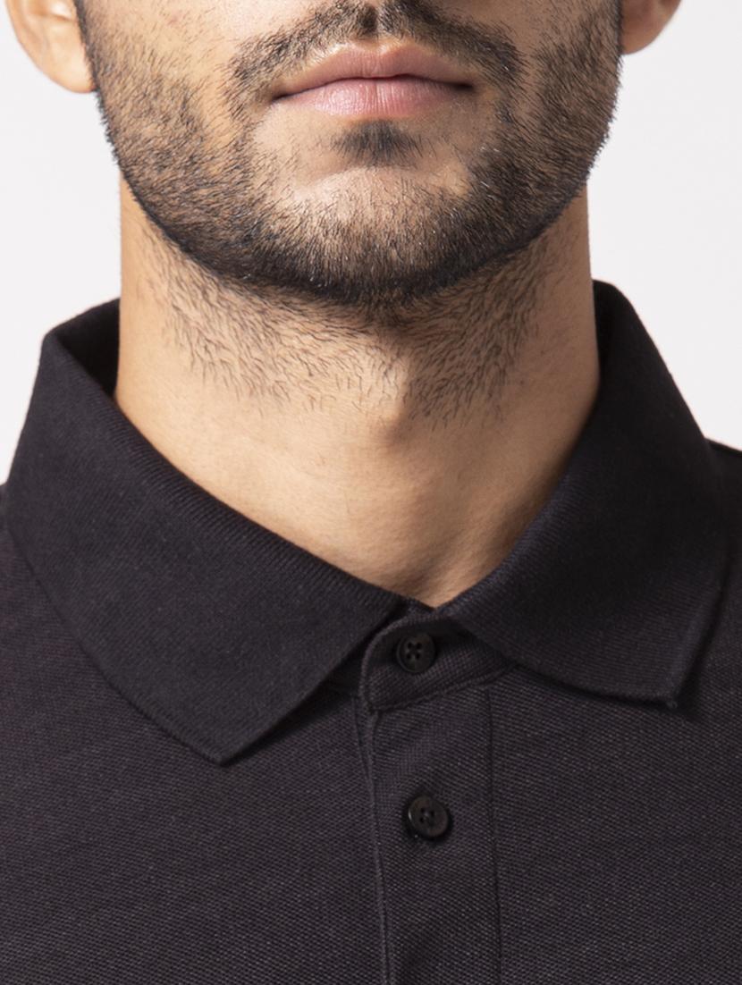 black solid polo t-shirt - 17817849 - Zoom Image - 5