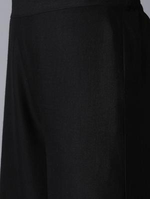 black solid regular salwar - 17818097 - Standard Image - 5