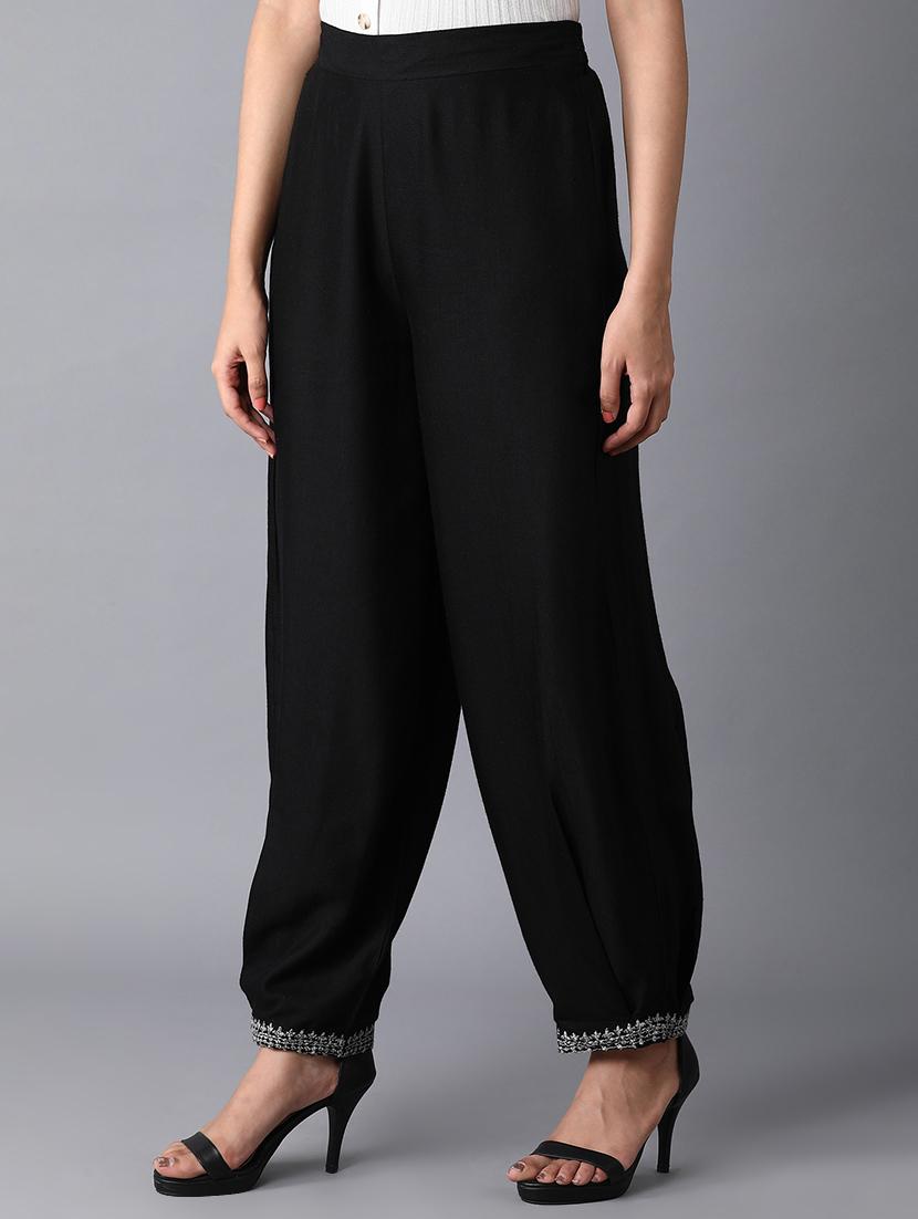 black solid regular salwar - 17818097 - Zoom Image - 2