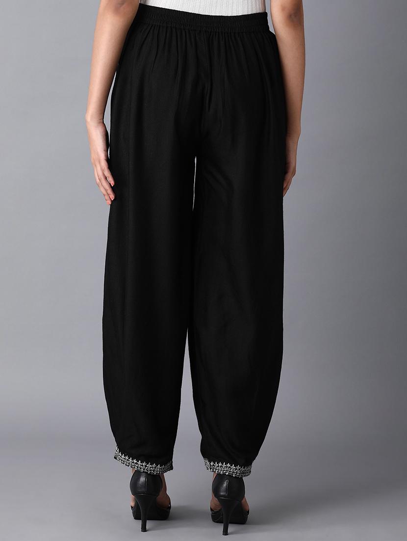 black solid regular salwar - 17818097 - Zoom Image - 3