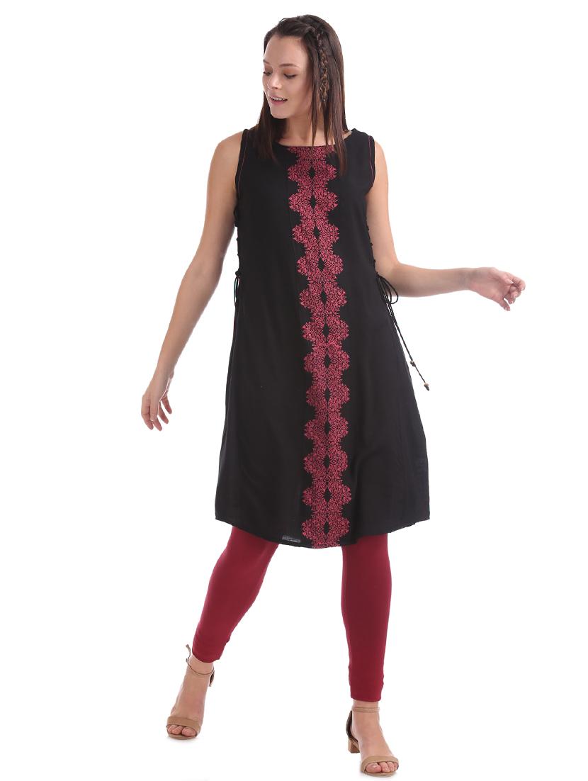 printed a-line kurta - 17818480 - Zoom Image - 4