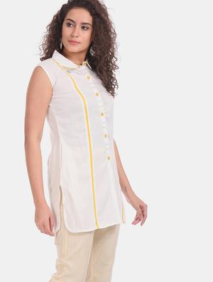solid straight kurta - 17818515 - Standard Image - 2