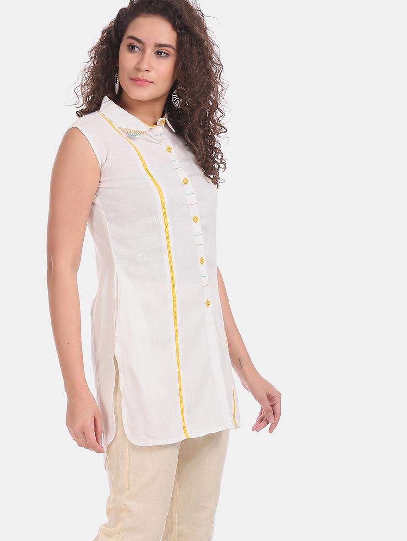 solid straight kurta - 17818515 - Zoom Image - 2