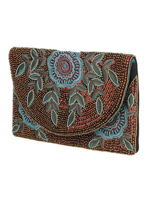 multi colored canvas envelope clutch - 17818532 - Standard Image - 5