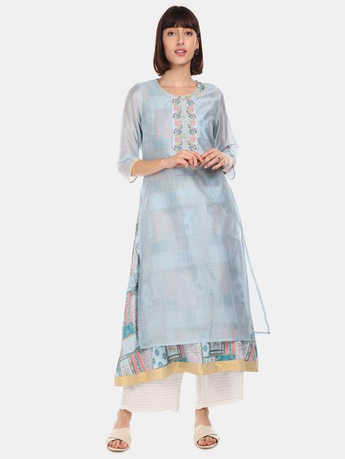 printed layered kurta - 17818559 - Standard Image - 1