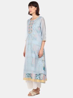 printed layered kurta - 17818559 - Standard Image - 2