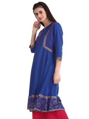 solid a-line kurta - 17818803 - Standard Image - 2