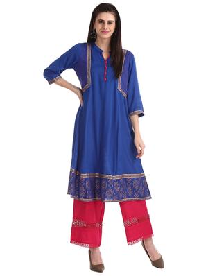 solid a-line kurta - 17818803 - Standard Image - 4