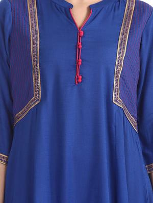 solid a-line kurta - 17818803 - Standard Image - 5