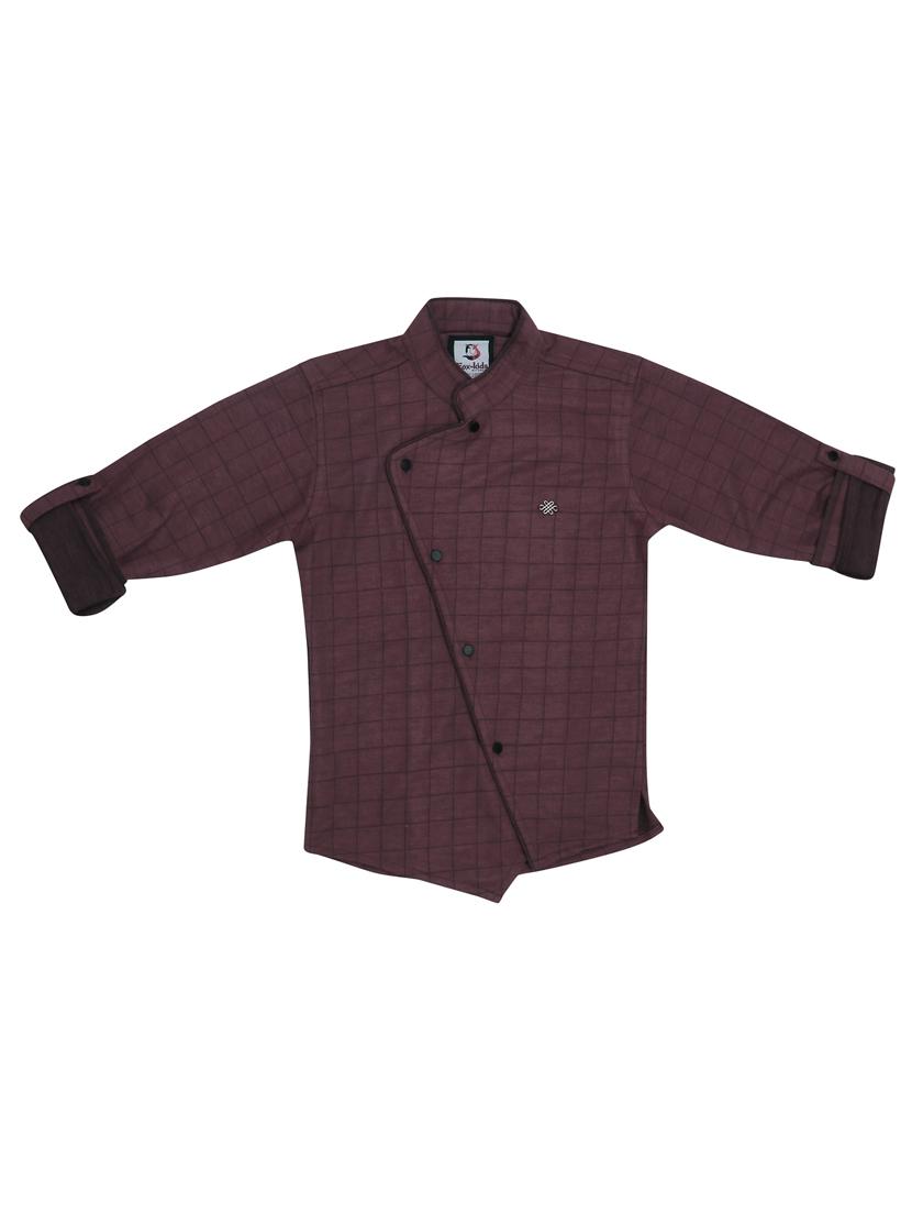 brown checks shirt - 17819058 - Zoom Image - 1