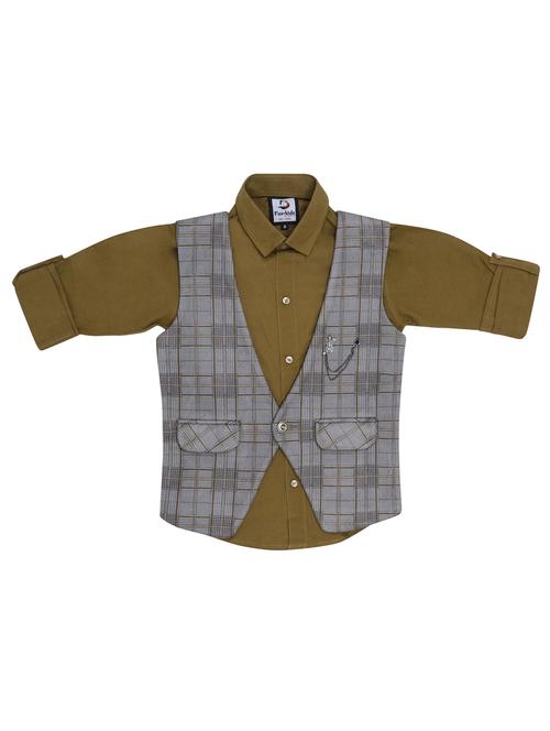 brown checkered shirt - 17819119 - Standard Image - 1