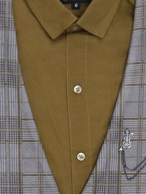 brown checkered shirt - 17819119 - Standard Image - 3