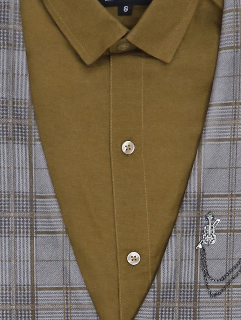 brown checkered shirt - 17819119 - Zoom Image - 3