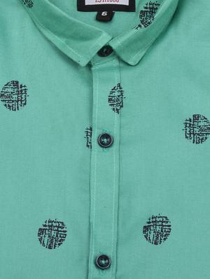green printed shirt - 17819141 - Standard Image - 3