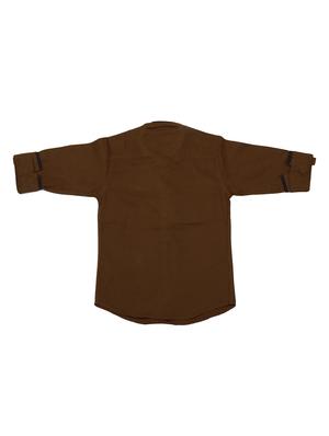 brown solid cotton shirt - 17819170 - Standard Image - 2