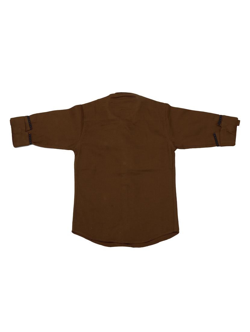 brown solid cotton shirt - 17819170 - Zoom Image - 2